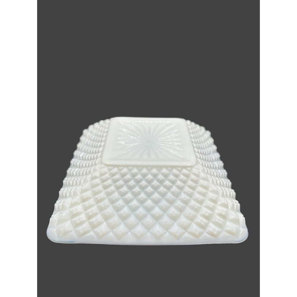 Vintage Westmorland Milk Glass English Hobnail Square Ashtray 1950's